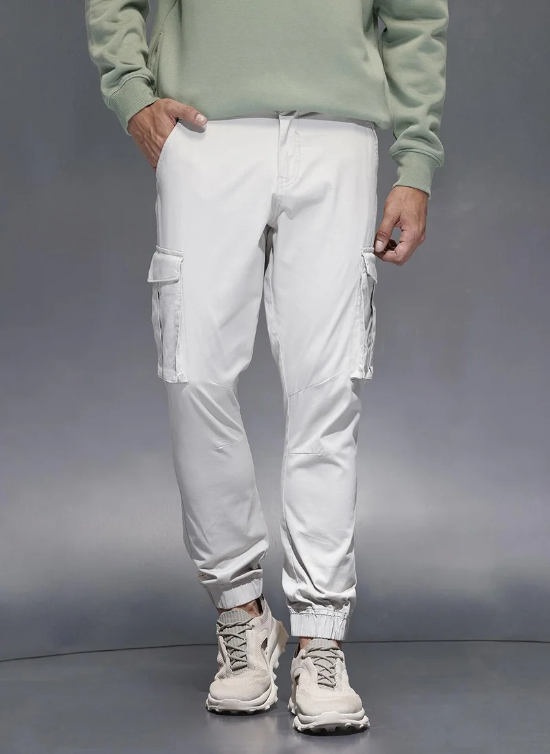 Men's straight fit trouser with cargo pockets | Grey